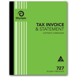 Book Carbonless Invoice & Statement Trip 727 250X200mm