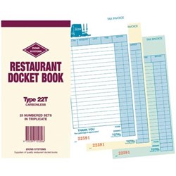 Book Restaurant Docket Zions 22T Trip C/Less