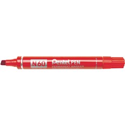 Pentel N60 Red Permanent Chisel Marker