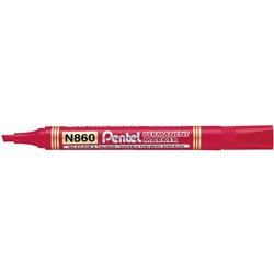 Pentel N860 Red Permanent Chisel Marker