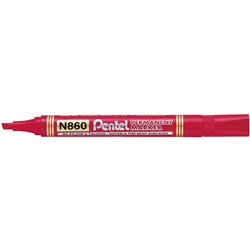 Pentel N860 Red Permanent Chisel Marker