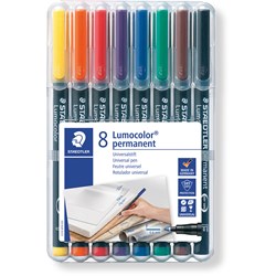 Staedtler Lumocolor 318 8 Assorted Fine Permanent OHP Marker
