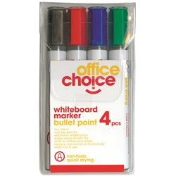 Office Choice Wallet 4 Assorted Whiteboard Markers