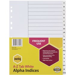 Indices A4 Polypropylene A-Z White