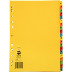 Indices A4 Board A-Z Bright Multi-Coloured