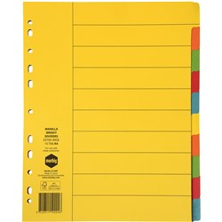 Marbig A4 Manilla 10 Tab Extra Wide Dividers