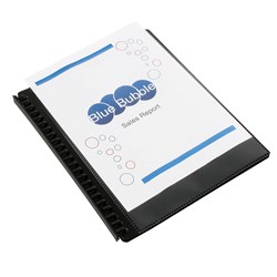 A4 Black 20 Pocket Insert Cover Refillable Display Book