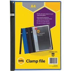File Clamp Marbig A4 Blue