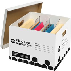 Archive Box Marbig With Dividers Black/White
