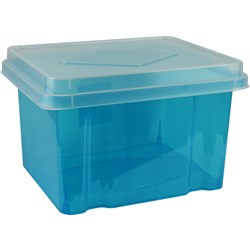Storage Box Italplast 32 Litre Tint Blue L450xw360xh250mm