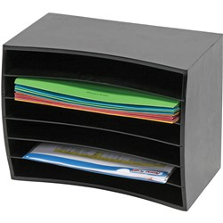 Organiser Marbig Wooden Desktop Horizontal 6 Tier Black