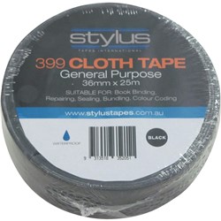 Stylus Black 38mmx25m Cloth Tape
