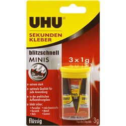 Glue Uhu Super Glue Mini 1gm Pk3