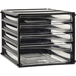Filing Drawers Esselte 4 Clear Black Shell