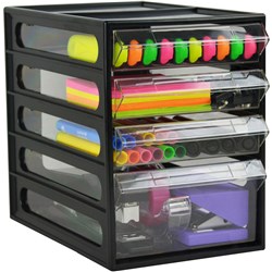 Italplast Black Office Organiser Cabinet