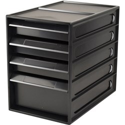 Italplast Recycled Black Office Organiser Cabinet