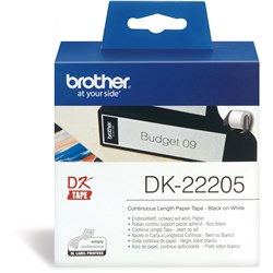 Label Brother White Paper Continuous Roll 62mmx30.48M
