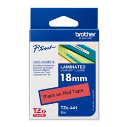 Brother P-Touch Tze-441 18mm Black/Red Label Tape