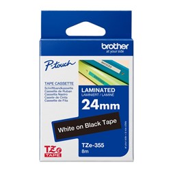 Brother P-Touch Tze-355 24mm White/Black Label Tape