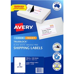 Avery L7168 199.1x143.5mm 2 P/page Laser Shipping Labels