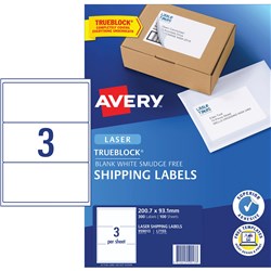 Label Laser Avery Shipping L7155-100 200.7X93.1mm 3 P/Page
