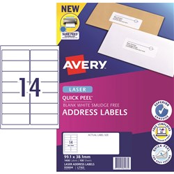 Label Laser Avery Address L7163-100 99.1x38.1mm 14 P/page