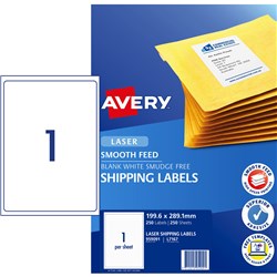 Avery L7167 Smooth Feed Label Laser 1/Sht 199.1X289.1mm Wht