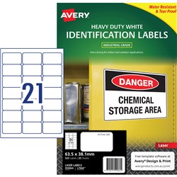 Label Laser Avery H/Duty Address L7060-25 63.5X38.1mm 21 P/Page