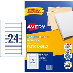 Label Laser Avery File Spine L7170-25 134X11mm 24 P/Page