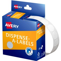 Label Avery Dispenser Pack Circle 14mm White