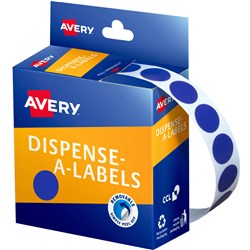 Label Avery Dispenser Pack Circle 14mm Blue