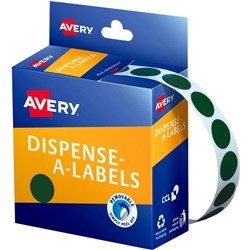 Label Avery Dispenser Pack Circle 14mm Green