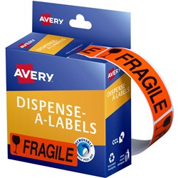 Label Avery Dispenser Pack Fragile 19X64mm