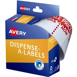 Label Avery Dispenser Pack Sale Price Was/Now 44X63mm