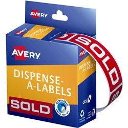 Label Avery Dispenser Pack Sold 19x64mm