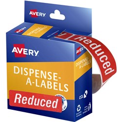 Avery Dispenser Labels Printed Reduced Red/White 19X64mm