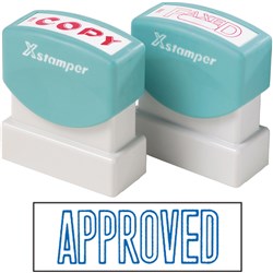 X-Stamper 1008 Approved Blue Self Inking Stamp