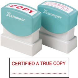 X-Stamper 1541 Certified A True Copy Red Self Inking Stamp