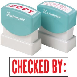 X-Stamper 1048 Checked By Red Self Inking Stamp
