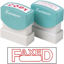 X-Stamper 1350 Faxed/Date Red Self Inking Stamp