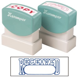 X-Stamper 1203 Received/Date Blue Self Inking Stamp