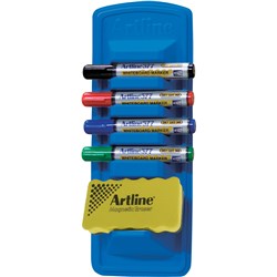 Artline Magnetic Whiteboard Caddy With 577 Markers & Eraser