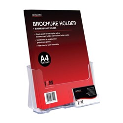 Brochure Holder Deflect-O A4 + Business Card Holder F/Standing Or W/Mount