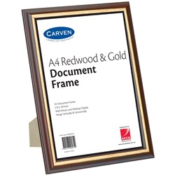 Frame Certificate A4 Redwood/Gold