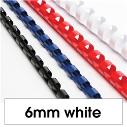 6mm White 21 Ring Binding Coils