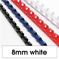 8mm White 21 Ring Binding Coil