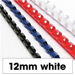 Binding Coil Plastic 21 Ring 12.5mm White