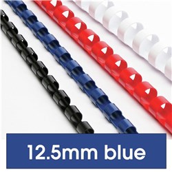 Binding Coil Plastic 21 Ring 12.5mm Blue