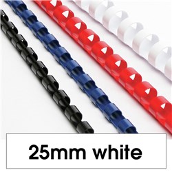 Binding Coil Plastic 21 Ring 25mm White