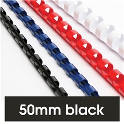 Binding Coil Plastic 21 Ring 50mm Black